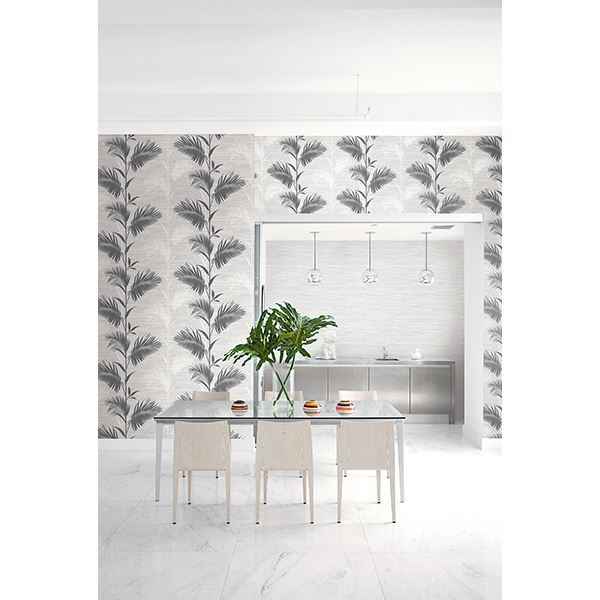 Away on Holiday Black Palm Wallpaper - York Wallcoverings - PS40300