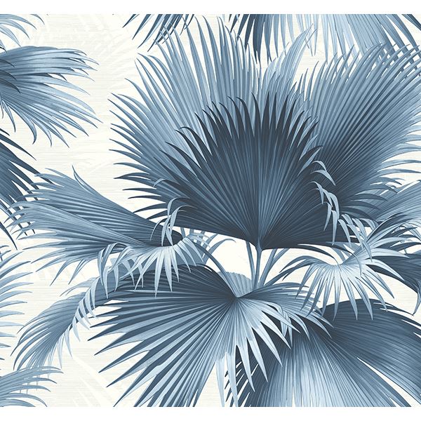 endless-summer-blue-palm-wallpaper-york-wallcoverings-ps40102 - York Wallcoverings Wallpaper