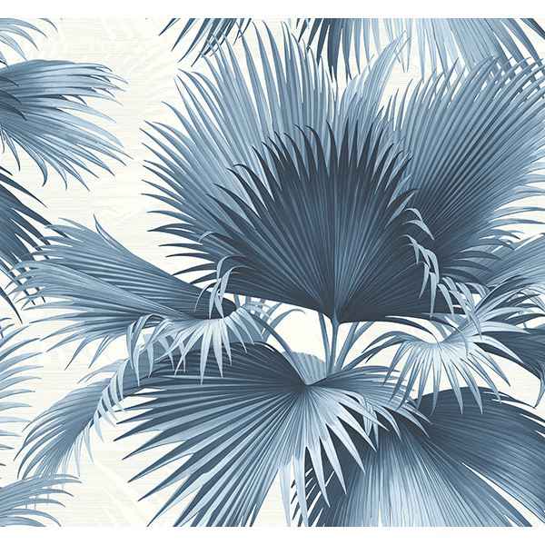 Endless Summer Blue Palm Wallpaper - York Wallcoverings - PS40102 - York Wallcoverings Wallpaper