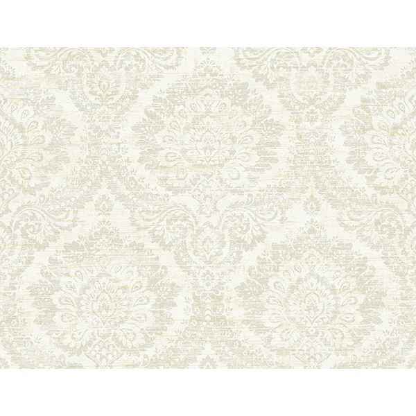 Kauai Taupe Damask Wallpaper - York Wallcoverings - PS41904