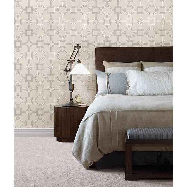 Matrix Light Grey Geometric Wallpaper - York Wallcoverings - 2704-21809 - York Wallcoverings Wallpaper