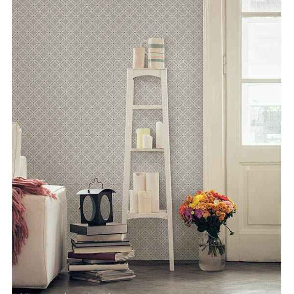 Kinetic Grey Geometric Floral Wallpaper - York Wallcoverings - 2704-21843 - York Wallcoverings Wallpaper