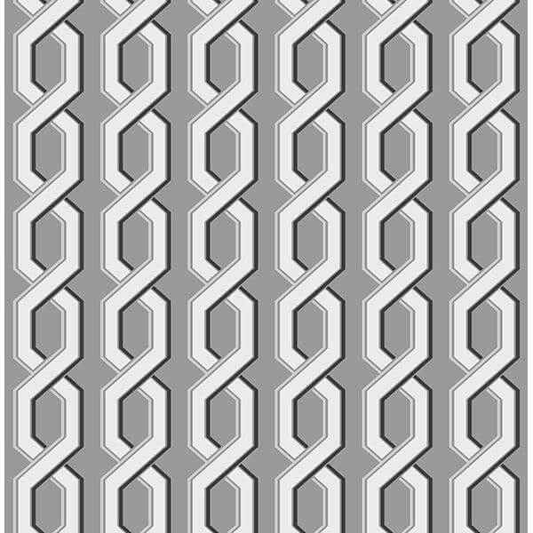 Twist Black Geometric Wallpaper - York Wallcoverings - 2704-22689