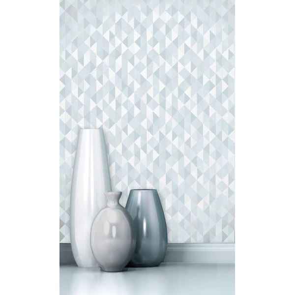Ethan Silver Triangle Wallpaper - York Wallcoverings - 2704-20933 - York Wallcoverings Wallpaper
