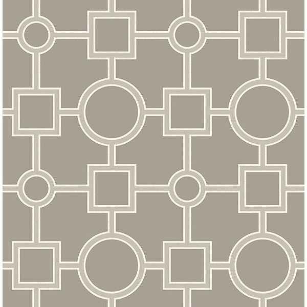 Matrix Taupe Geometric Wallpaper - York Wallcoverings - 2704-21810