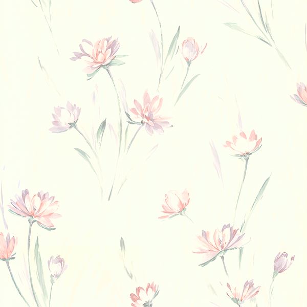 gloria-peach-floral-wallpaper-york-wallcoverings-2704-37400 - York Wallpaper Wallpaper