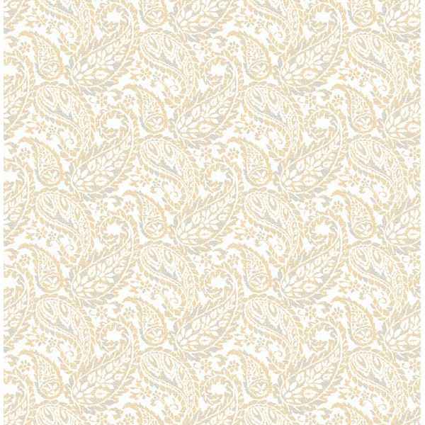 Adrian Honey Paisley Wallpaper - York Wallcoverings - 2704-22214