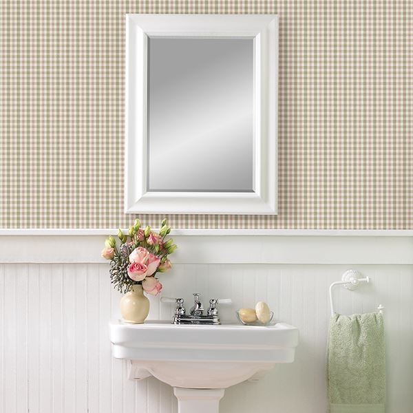 roslin-pink-check-wallpaper-york-wallcoverings-3112-002705 - York Wallcoverings Wallpaper