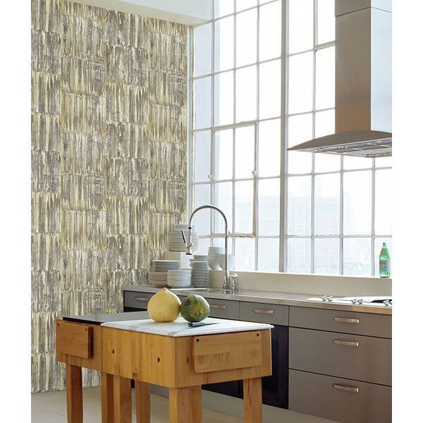 patina-panels-yellow-metal-wallpaper-york-wallcoverings-2540-24065 - York Wallcoverings Papel pintado