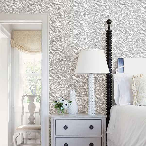 mare-grey-wave-wallpaper-york-wallcoverings-2744-24131 - York Wallcoverings Wallpaper