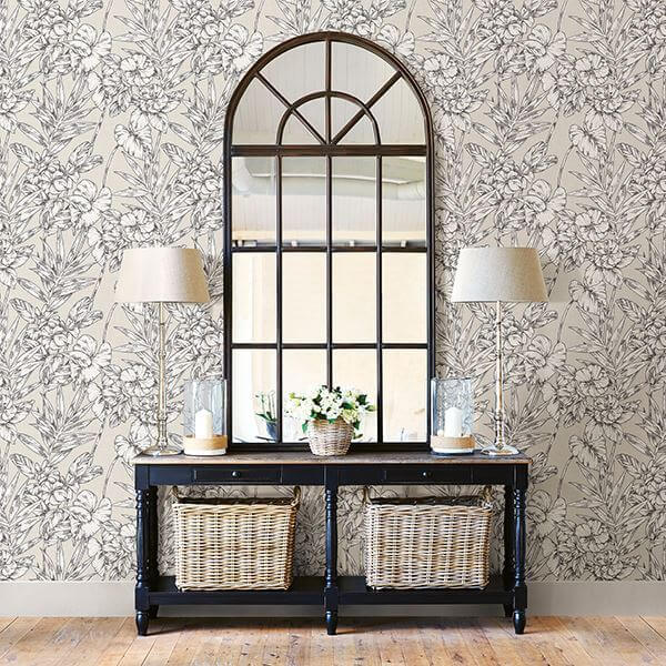fiji-beige-floral-wallpaper-york-wallcoverings-2744-24104 - York Wallcoverings Wallpaper