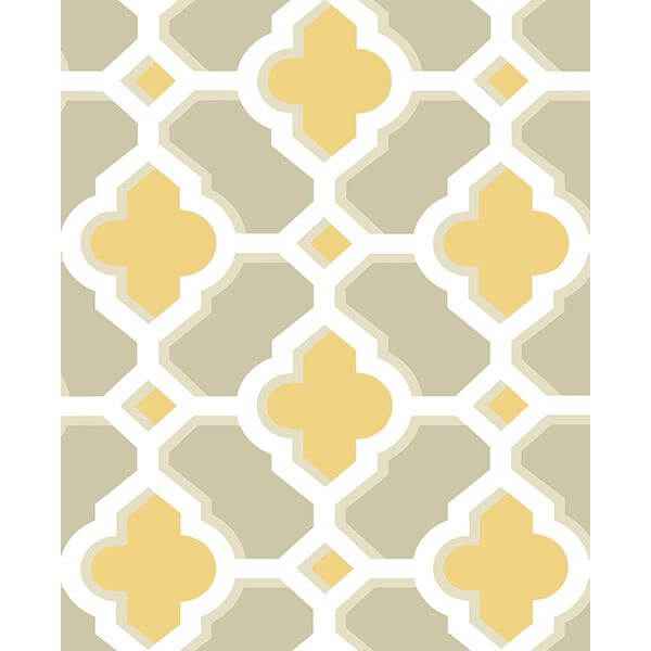 lido-mustard-quatrefoil-wallpaper-york-wallcoverings-2744-24124 - York Wallcoverings Wallpaper