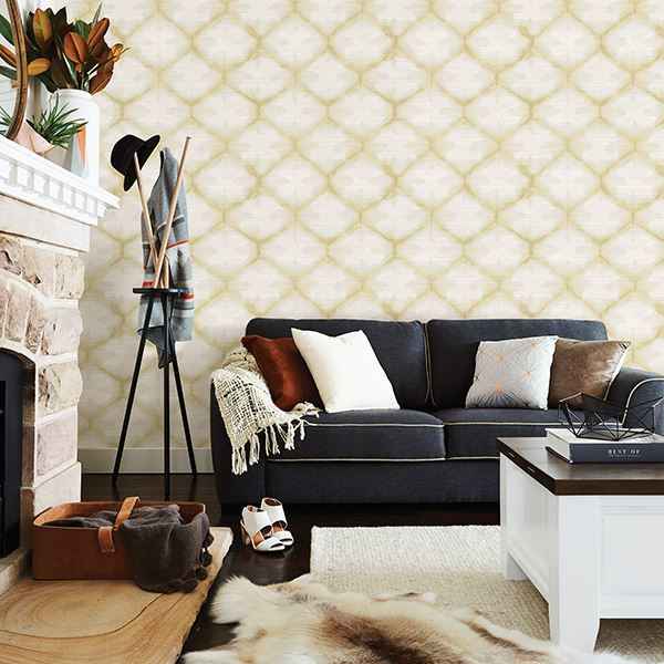 Zanzibar Gold Shibori Wallpaper - York Wallcoverings - 2744-24162 - York Wallcoverings Wallpaper