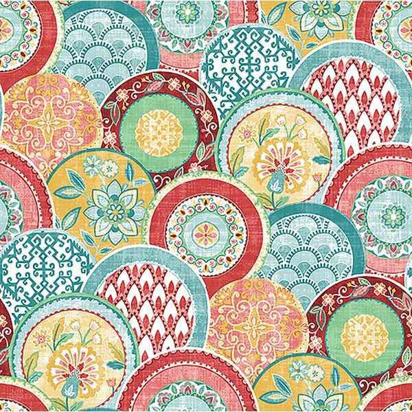 Laguna Coral Plate Wallpaper - York Wallcoverings - 2744-24147