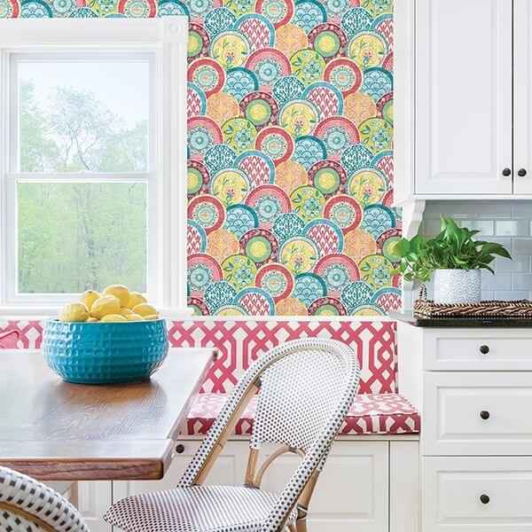 Laguna Coral Plate Wallpaper - York Wallcoverings - 2744-24147 - York Wallcoverings Wallpaper