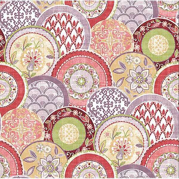 laguna-pink-plate-wallpaper-york-wallcoverings-2744-24149 - York Wallcoverings Wallpaper
