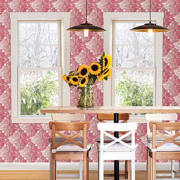 Balangan Red Damask Wallpaper - York Wallcoverings - 2744-24146 - York Wallcoverings Wallpaper