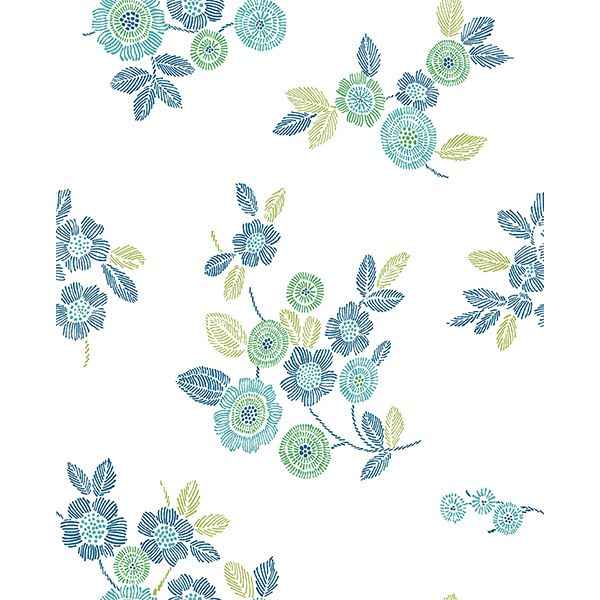 Malaga Green Floral Wallpaper - York Wallcoverings - 2744-24127 - York Wallcoverings Wallpaper
