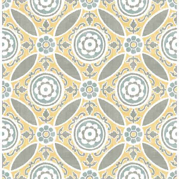 Maya Yellow Medallion Wallpaper - York Wallcoverings - 2744-24114 - York Wallcoverings Wallpaper