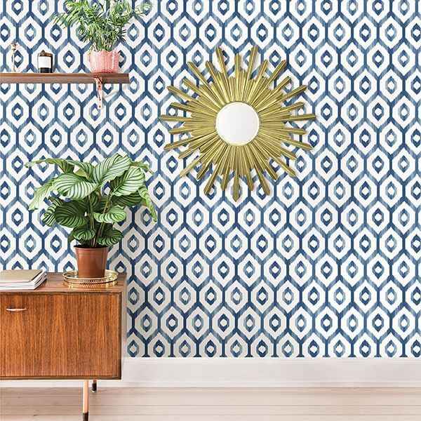 lucia-blue-diamond-wallpaper-york-wallcoverings-2744-24143 - York Wallcoverings Wallpaper