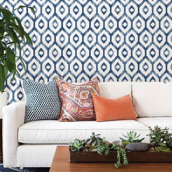 lucia-blue-diamond-wallpaper-york-wallcoverings-2744-24143 - York Wallcoverings Wallpaper