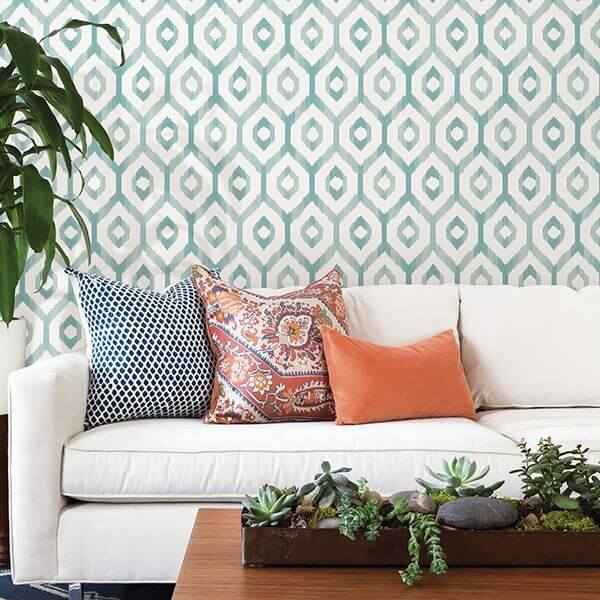 lucia-teal-diamond-wallpaper-york-wallcoverings-2744-24142 - York Wallcoverings Wallpaper