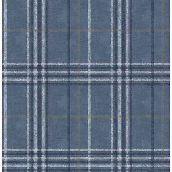 Rockefeller Navy Plaid Wallpaper - York Wallcoverings - 3114-003311 - York Wallcoverings Wallpaper