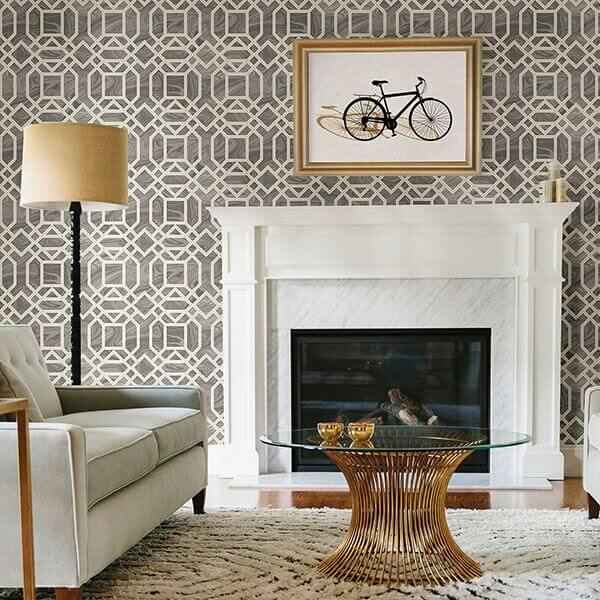 Daphne Grey Trellis Wallpaper - York Wallcoverings - 2763-24245 - York Wallcoverings Wallpaper