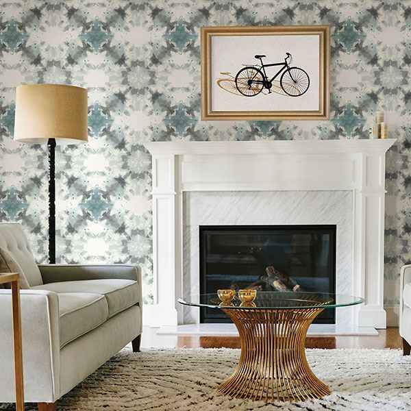 Mysterious Teal Abstract Wallpaper - York Wallcoverings - 2763-24211