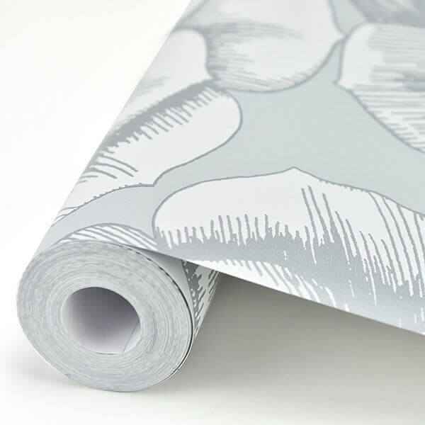 Fanciful Silver Floral Wallpaper - York Wallcoverings - 2763-24240 - York Wallcoverings Wallpaper