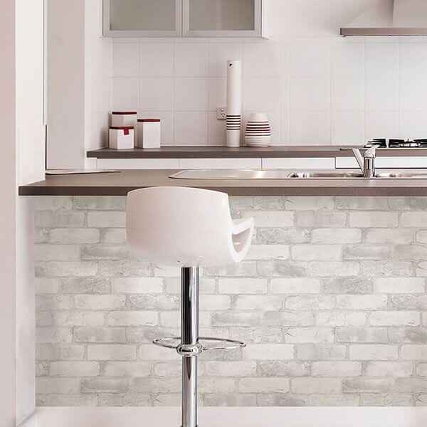 Loft White Brick Peel Stick Wallpaper - York Wallcoverings - NU2218 - York Wallcoverings Wallpaper
