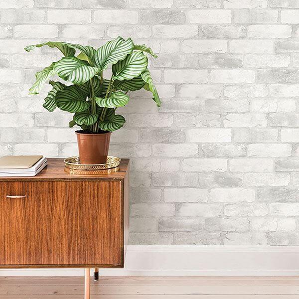 loft-white-brick-peel-stick-wallpaper-york-wallcoverings-nu2218 - York Wallcoverings Wallpaper