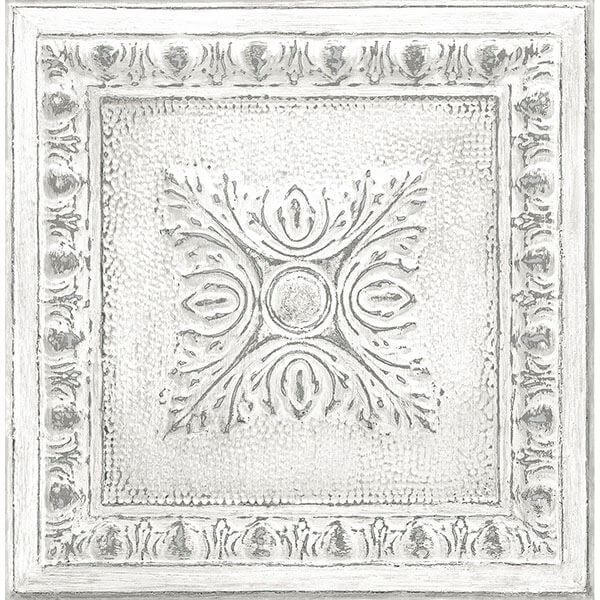 reclaimed-tin-peel-stick-wallpaper-york-wallcoverings-nu2495 - York Wallcoverings Wallpaper