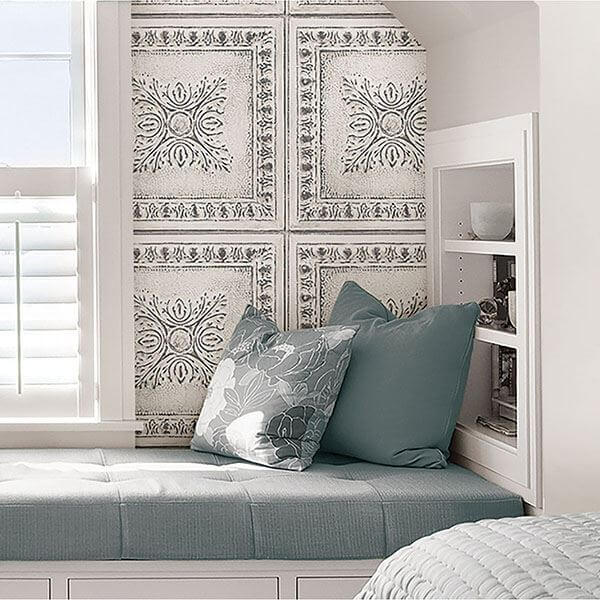 reclaimed-tin-peel-stick-wallpaper-york-wallcoverings-nu2495 - York Wallcoverings Wallpaper