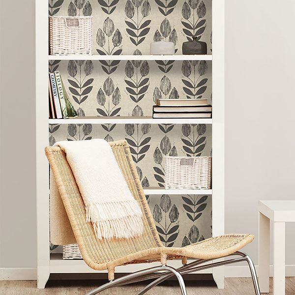 folk-tulip-peel-stick-wallpaper-york-wallcoverings-nus2459 - York Wallcoverings Wallpaper