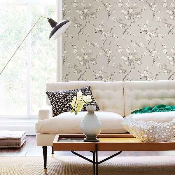 Bliss Taupe Blossom Wallpaper - York Wallcoverings - 2764-24306 - York Wallcoverings Wallpaper