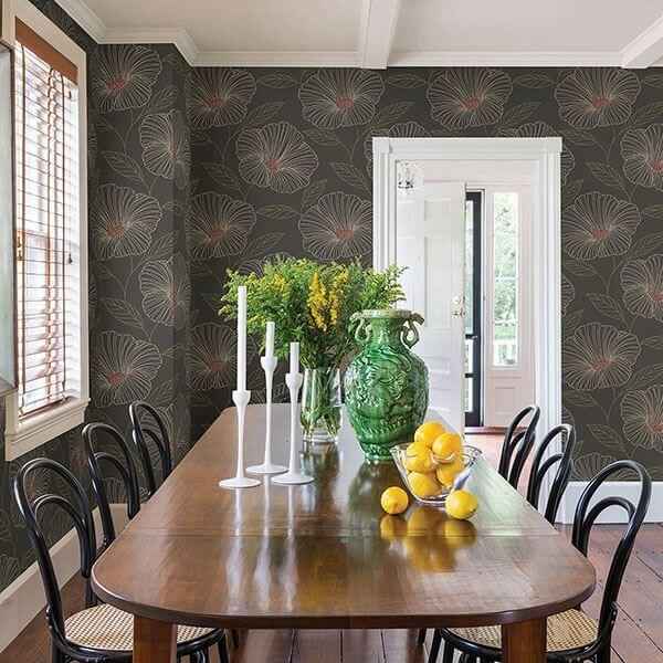 Mythic Grey Floral Wallpaper - York Wallcoverings - 2764-24319 - York Wallcoverings Wallpaper