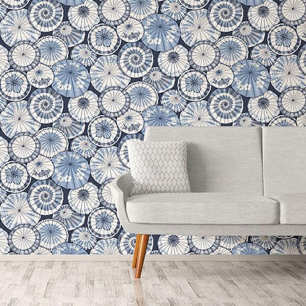 mikado-blue-parasol-wallpaper-york-wallcoverings-2764-24361 - York Wallcoverings Papel pintado
