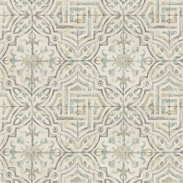 sonoma-olive-spanish-tile-wallpaper-york-wallcoverings-3117-12335 - York Wallcoverings Wallpaper