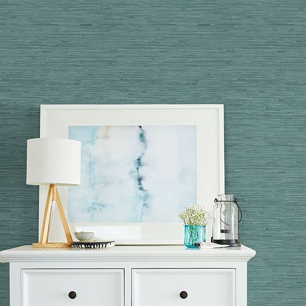 fiber-blue-weave-texture-wallpaper-york-wallcoverings-2767-24415 - York Wallcoverings Wallpaper
