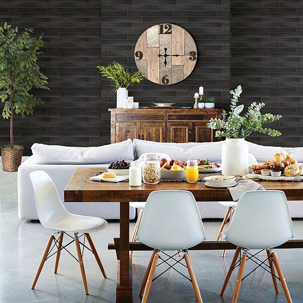 nika-black-sleek-wood-wallpaper-york-wallcoverings-2767-23820 - York Wallcoverings Wallpaper