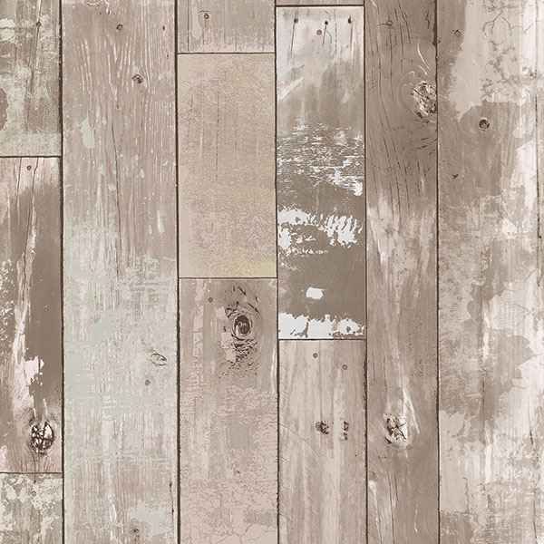 Harbored Neutral Distressed Wood Panel Wallpaper - York Wallcoverings - 2767-20132 - York Wallcoverings Wallpaper