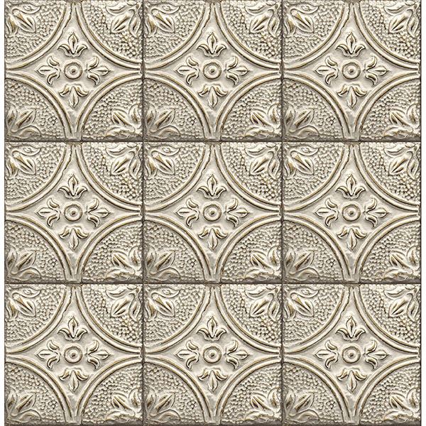brasserie-white-tin-ceiling-tile-wallpaper-york-wallcoverings-2767-23764 - York Wallcoverings Wallpaper