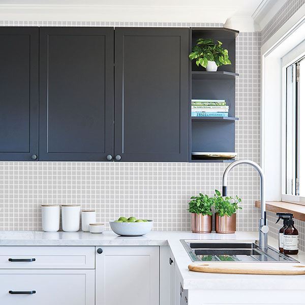 tessellate-light-grey-glass-tile-wallpaper-york-wallcoverings-2767-23783 - York Wallcoverings Wallpaper