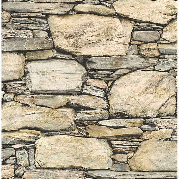 Cobble Neutral Stone Wall Wallpaper - York Wallcoverings - 2767-22317 - York Wallcoverings Wallpaper