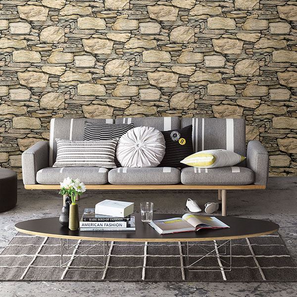 cobble-neutral-stone-wall-wallpaper-york-wallcoverings-2767-22317 - York Wallcoverings Wallpaper