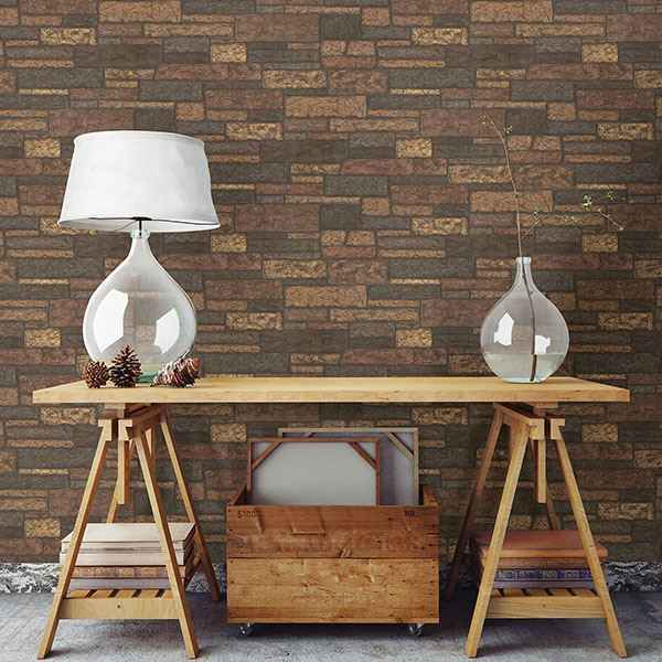 Madeline Brown Stone Texture Wallpaper - York Wallcoverings - 2767-41394 - York Wallcoverings Wallpaper