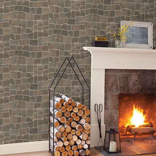 Kyle Neutral Slate Path Wallpaper - York Wallcoverings - 2767-44151 - York Wallcoverings Wallpaper