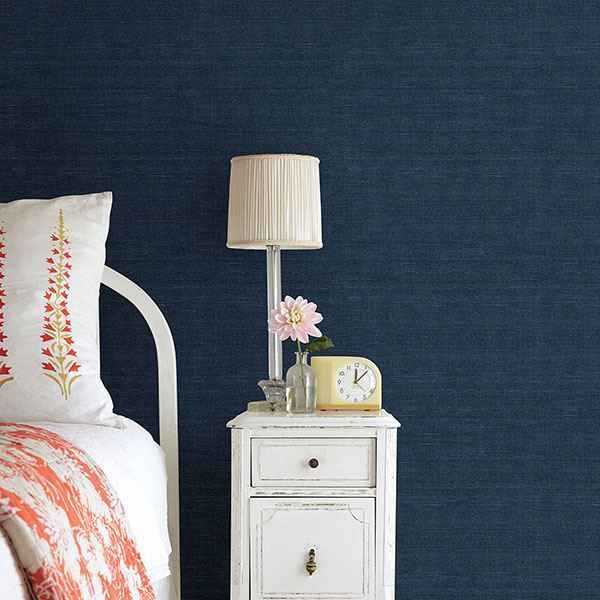 Peninsula Navy Sisal Grasscloth Wallpaper - York Wallcoverings - 2732-80088 - York Wallcoverings Wallpaper