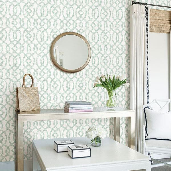 ethereal-sea-green-trellis-wallpaper-york-wallcoverings-2793-24726 - York Wallpaper Wallpaper